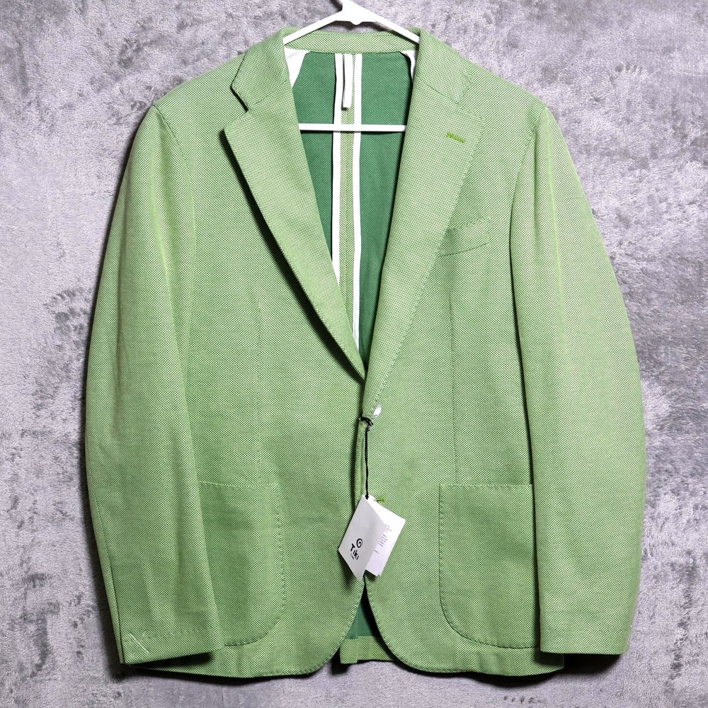 Tiki Sport Coat Mens 50 EU 40 US Green New York Two Button Cotton Made in Italy